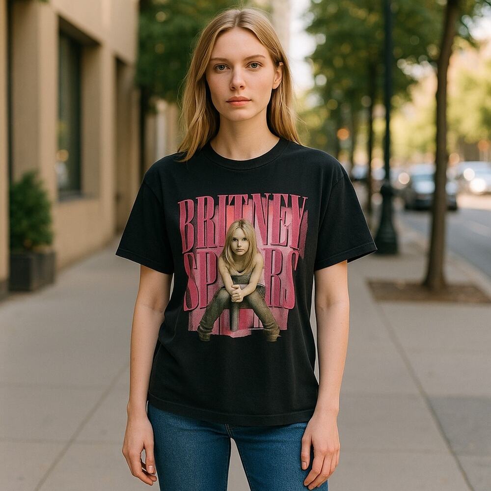 Britney Spears Women’s Black Graphic Tee Sz M